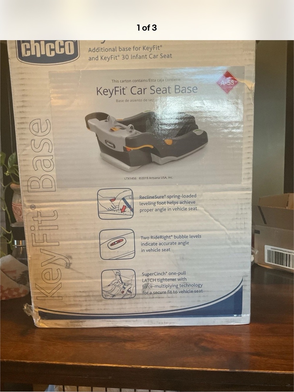 Chicco KeyFit 30 Infant Car Seat Base- Anthracite, New!! Creased Box, Sealed.